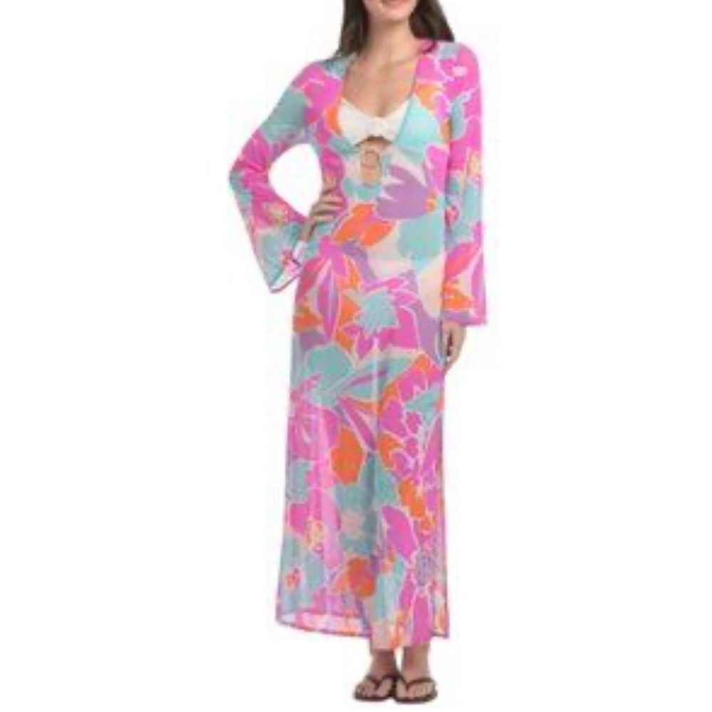 Trina Turk mesh cuver up maxi dress